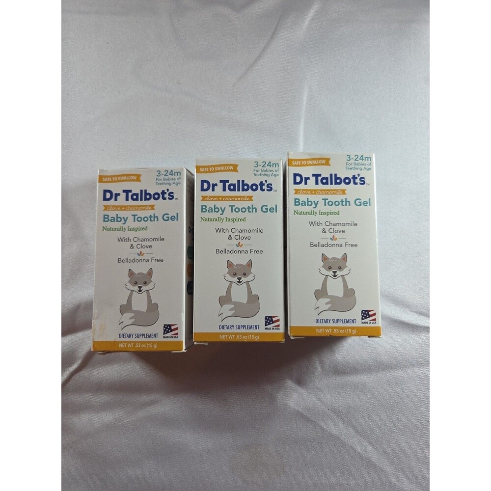 [3 PACK] Dr. Talbot's Baby Tooth Gel for Sore Gums, Naturally Inspired, .53 Oz